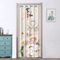 Air-conditioned door curtain fitting room partition curtain anti-air-conditioning restaurant kitchen fabric custom summer heat insulation half curtain Velcro