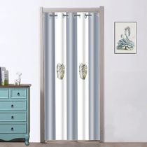 Punch-free curtain partition curtain blocking wind fabric bedroom home toilet fitting room kitchen toilet curtain
