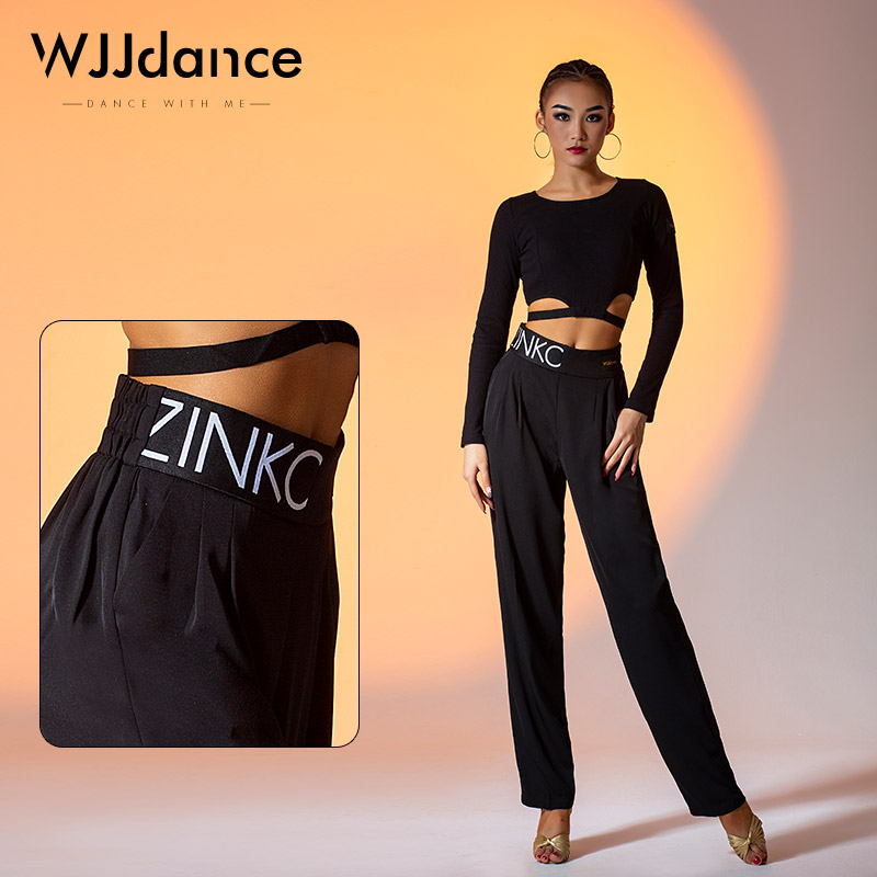 WJJdance Latin dance pants children 2023 new high waist letters elastic waist national standard trousers practice utility-style professional-Taobao