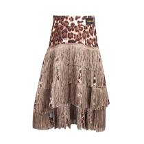 WJJdance Latin dance skirt for women adults 2024 new multi-layered tassel national standard short skirt practice clothes professional