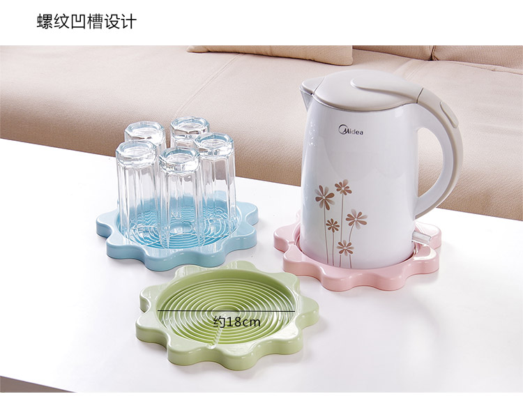 Sáng tạo đa mục đích cup xả pad ấm đun nước cách nhiệt pad chậu hoa hỗ trợ nồi mat không thấm nước quy mô rò rỉ-proof coaster bình inox đựng nước
