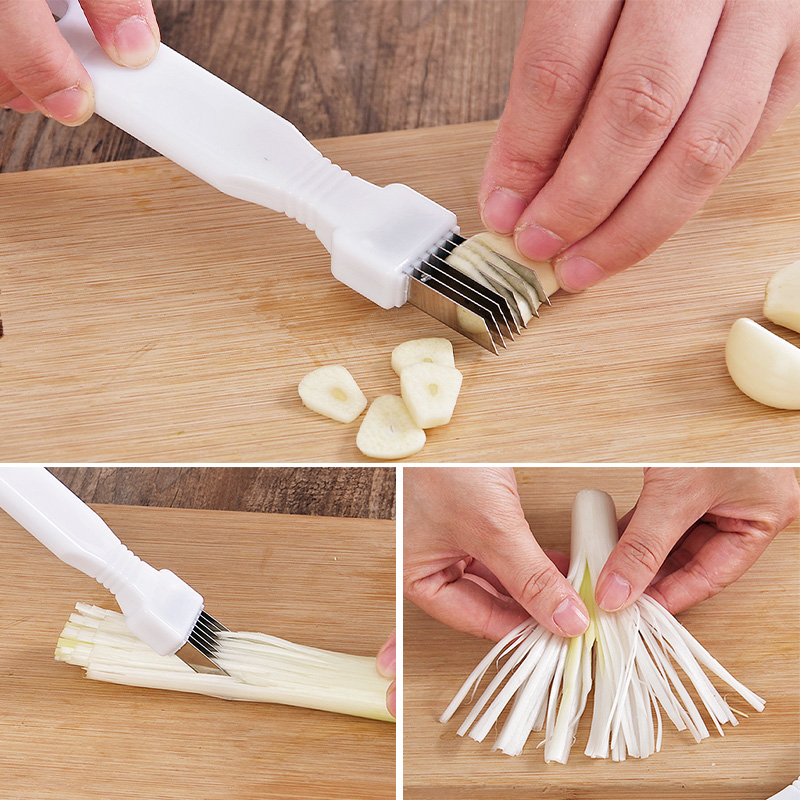 Creative kitchen supplies Multi-function vegetable cutter Household shredding knife Onion cutter Stainless steel speed cutting onion knife