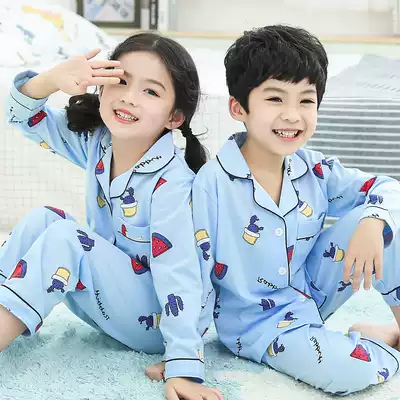 Children's pajamas for boys spring and autumn cotton long sleeve suit