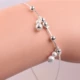 Vòng tay bạc 925 sterling nữ phiên bản Nhật Bản và Hàn Quốc của vòng tay hạt đơn giản trang sức ngọt vòng tay nữ