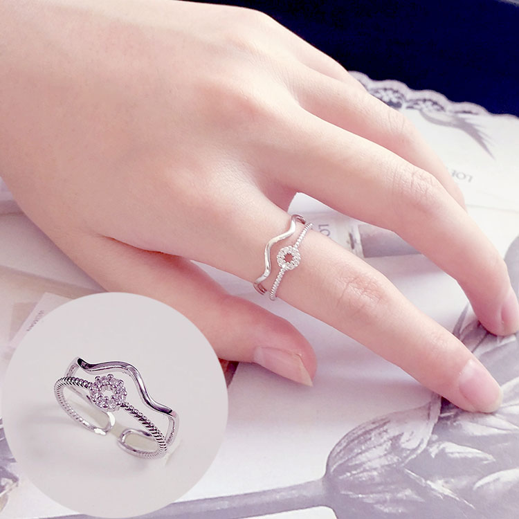 Nhật Bản và Hàn Quốc cá tính ngón tay lạnh ngón trỏ nhỏ ngón tay màu khớp màu mở vòng đuôi nhẫn nữ thủy triều nhẫn sinh viên trang sức nhẫn cưới pnj