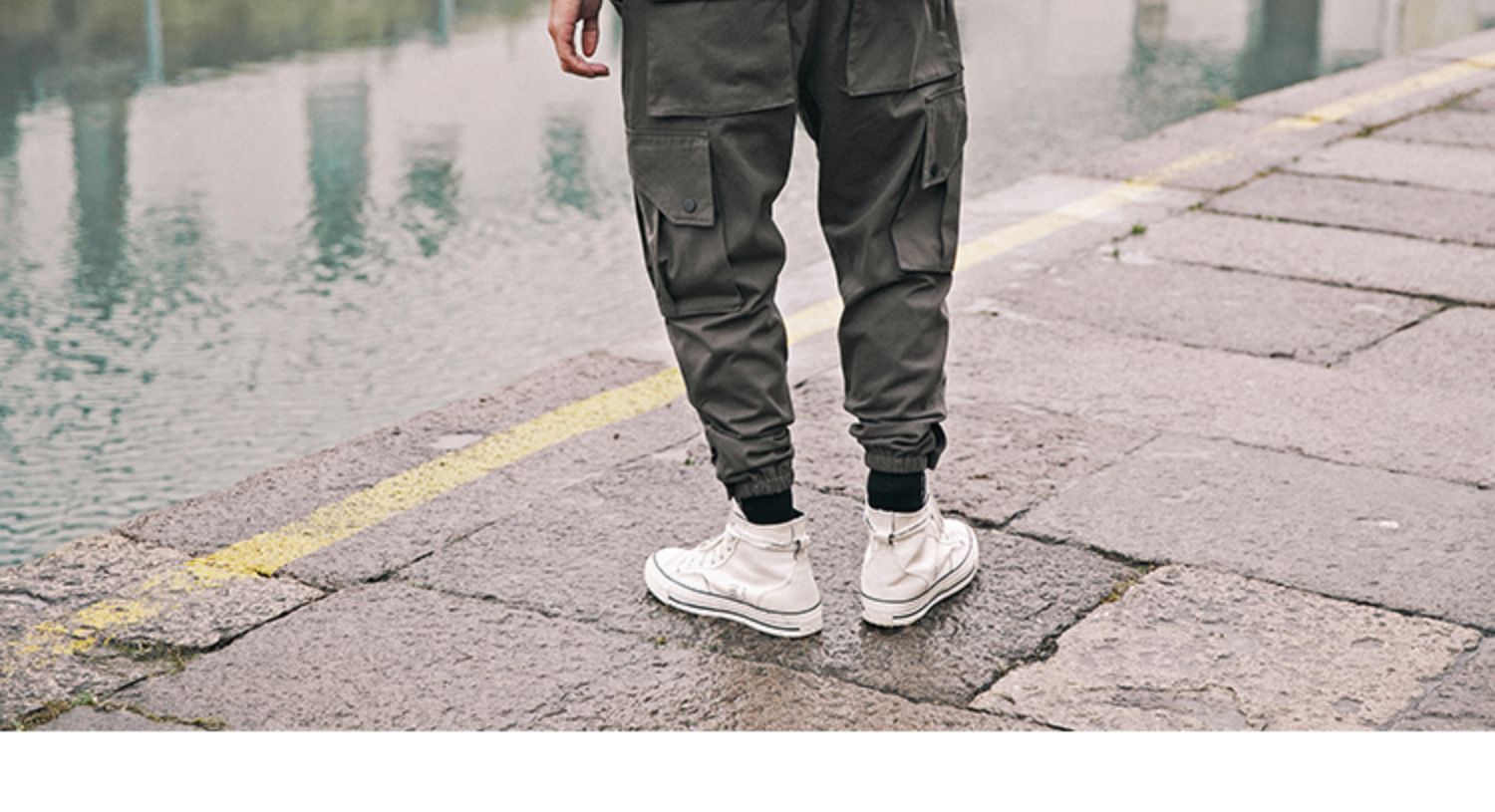 Raul xuân nam Nhật Bản overalls thương hiệu quần âu phiên bản Hàn Quốc của xu hướng quần dài quần rộng Harlan chùm - Crop Jeans quần giữ nhiệt nam