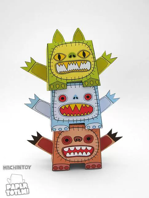 Mô hình giấy machintoy totem của dòng dollyoblong - Mô hình giấy