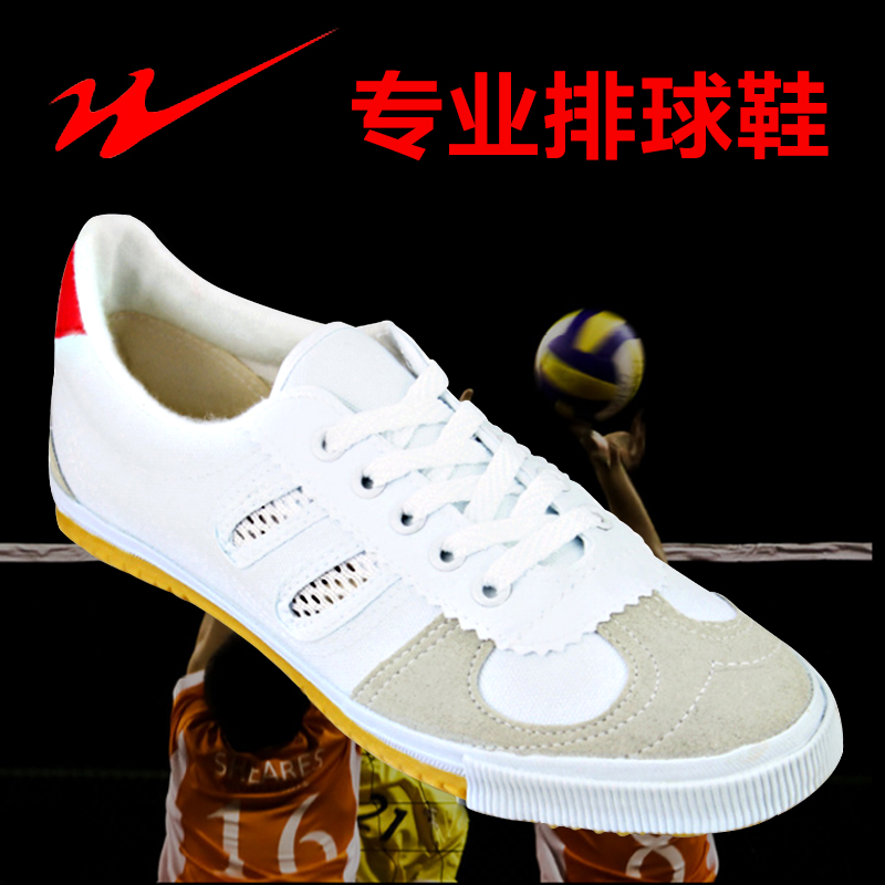 Double Star Volleyball Shoes Men's Professional Five Meters Three Training Shoes Non-slip Morning Practice Tug-of-war Body Test Shoes Canvas Sneakers