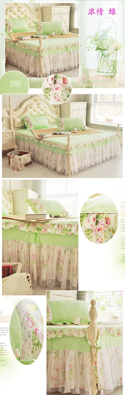 Hàn Quốc phiên bản của bộ đồ giường các doanh nghiệp mục vụ phong cách ren tích cực giường váy cotton giường bông khăn trải giường - Váy Petti giường váy