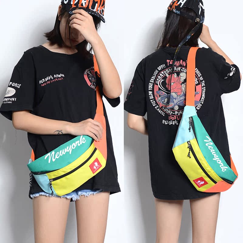 Túi ngực nam phiên bản Hàn Quốc 2018 túi mới nam đa năng đeo vai Messenger túi bf nữ cá tính street hip hop bag - Túi của con người túi charles & keith