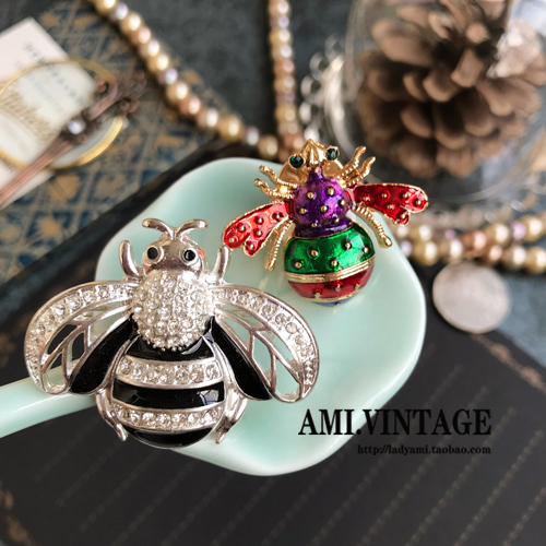 Quà tặng kiểm soát côn trùng! Văn học van kim loại men côn trùng trâm retro bướm bướm bọ cánh cứng trâm phụ kiện áo vest