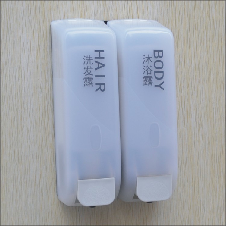 Hotel double-headed soap dispenser wall-mounted soap box bathroom hotel shampoo shower gel box manual soap bottle home