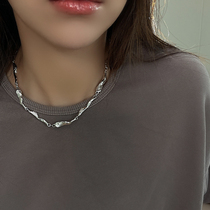 INNOSENSE niche design water pattern necklace Joker temperament irregular choker female light luxury fashion neck chain