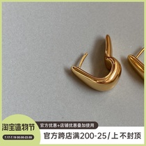 INNOSENSE new brass plated real gold small U-shaped exquisite temperament earrings simple and compact high-grade sense of cold wind