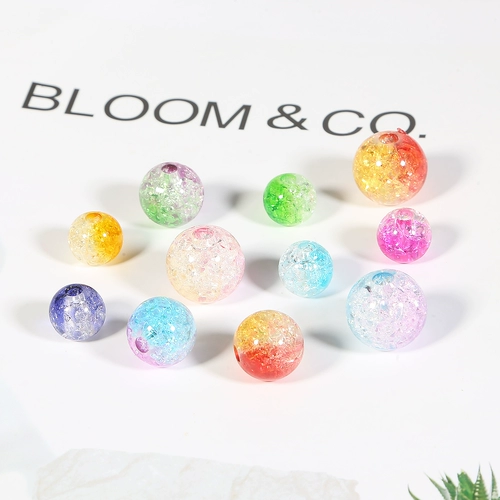 Акриловые бусины ручной работы, браслет с кисточками, штора, серьги, цветочный принт, DIY