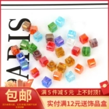 Квадратный стеклянный браслет, цепочка, серьги, аксессуар, аксессуары, 4мм