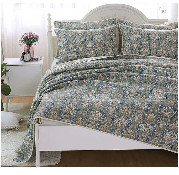 Châu Âu retro đôi QUILT đa năng ba mảnh máy lạnh khăn trải giường trải giường bông cotton mùa hè đang được pad - Trải giường ga trải giường chống thấm