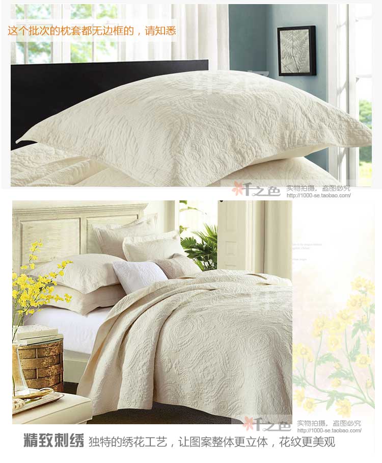 Quilting màu rắn retro cao cấp được bao phủ bởi bông giặt trải giường ba bộ điều hòa không khí đôi là [màu sợi] ga giường màu xám