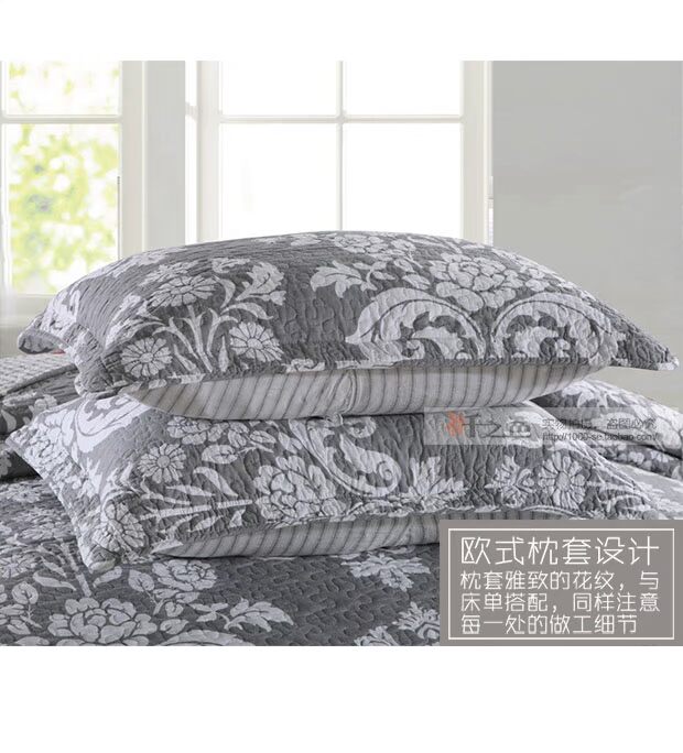 Rosette trải giường sợi màu xám là bông bông bông khăn trải giường ba mảnh mùa đông điều hòa không khí là đúp - Trải giường bộ ga giường everon