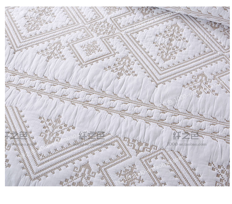 Xuất khẩu Châu Âu-phong cách cotton retro Mỹ rắn màu trắng quilting là ba mảnh bộ đồ giường mùa hè mát trải giường