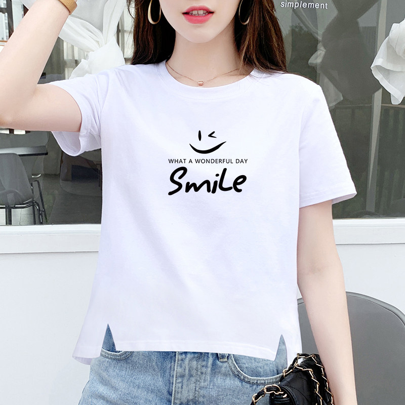 White short-sleeved t-shirt women's loose large size design sense niche top summer 2021 new half-sleeved T-shirt