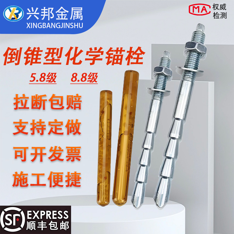 Special Inverted Conical Chemical Bolt Shaped Anchor Expansion Screw Fastener 8.8 Grade High-Strength Curtain Wall Special