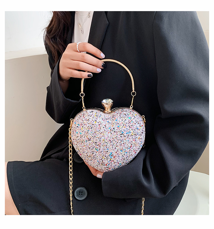 Cute Sequined Heart-shaped Handbag Wholesale Nihaojewelry display picture 4