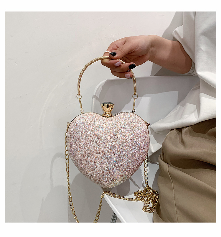 Cute Sequined Heart-shaped Handbag Wholesale Nihaojewelry display picture 2