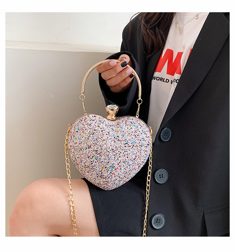 Cute Sequined Heart-shaped Handbag Wholesale Nihaojewelry display picture 11