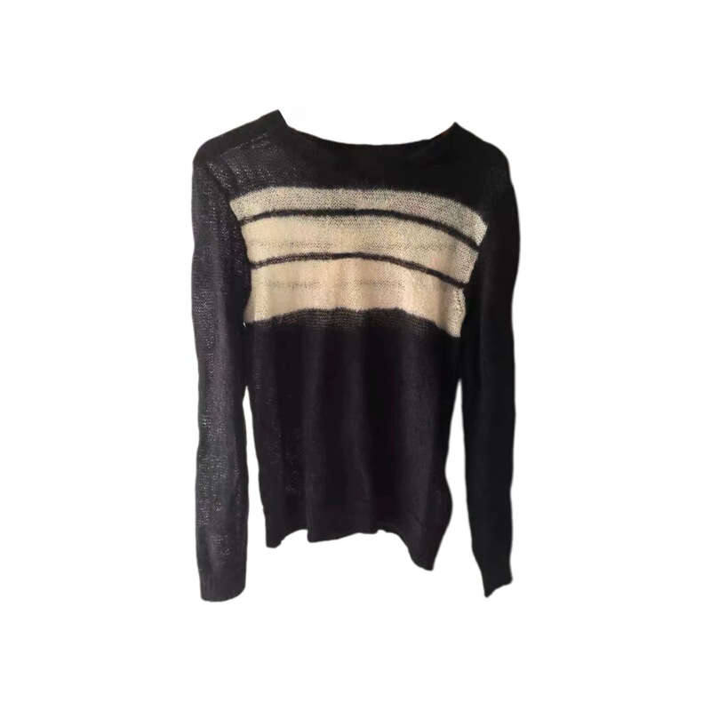 Hedi Boy Homme 07Aw Navigate Mohair Striped Knit Sweater, Same Style as the One Worn by Yi Mi, Opium Hedi Boy Homme 07Aw Navigate Mohair Striped Knit Sweater, Same Style as the One Worn by Yi Mi, Opium