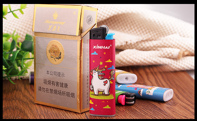 Unicorn Xinhai chống cháy nổ nhẹ hơn bánh xe an toàn thời trang sáng tạo dùng một lần ròng rọc khí nhẹ - Bật lửa bật lửa khò cao cấp