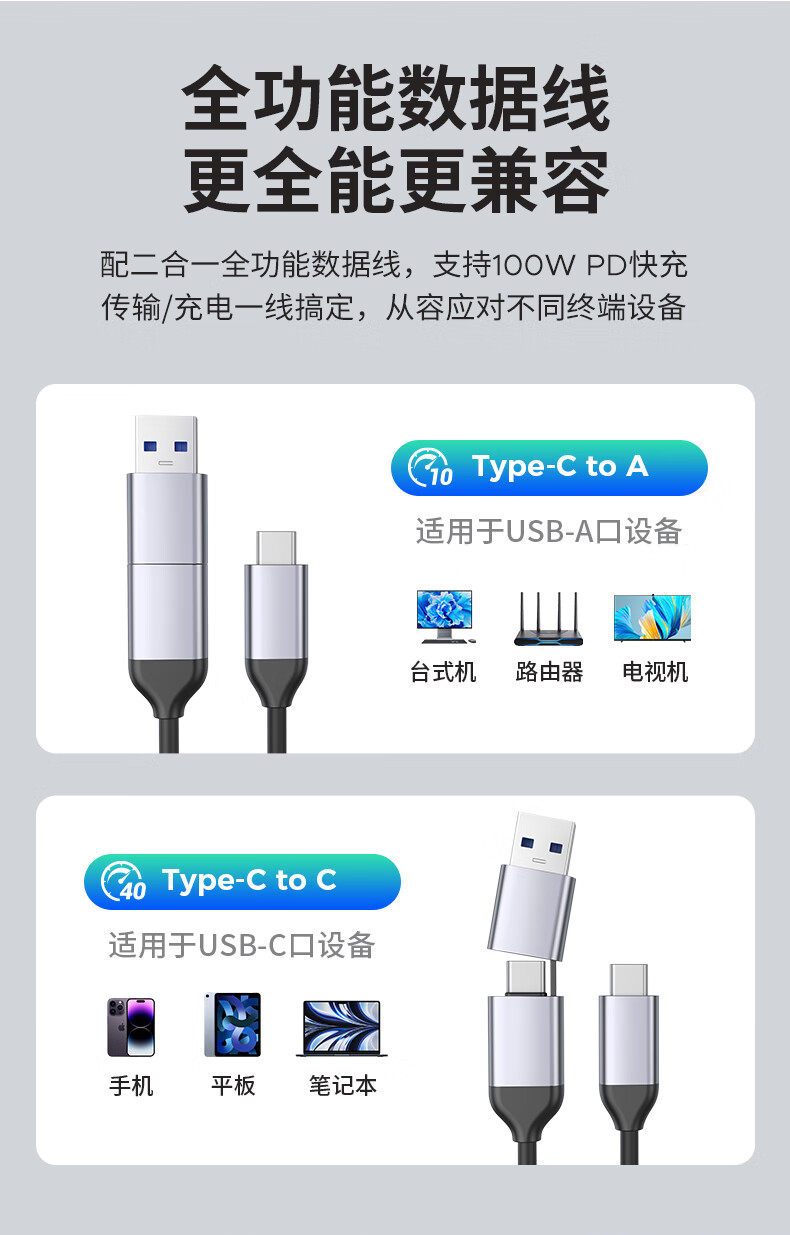 Корпус для жестого диска 奥睿科m.2 nvme usb4随身硬碟盒兼容雷电4/3固态m2硬碟盒风扇散热 The Orico
