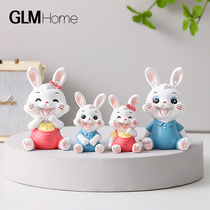 Healing Ensemble Cute Cartoon Rabbit Small Swing Piece Home Living Room TV Cabinet Wine Cabinet Decorations Furnishing Rabbit Year Gifts