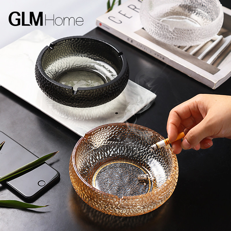 Nordic Retro Minimalist Glass Cigarette Ash Trays Creativity Personality Trend Home Living Room Office Tea Table Tobacco Cylinder Pendulum