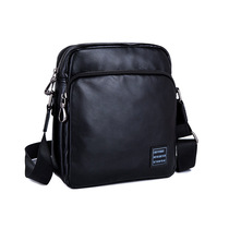 New casual mens oblique cross shoulder bag vertical business black small bag zipper mens bag solid color bag customization
