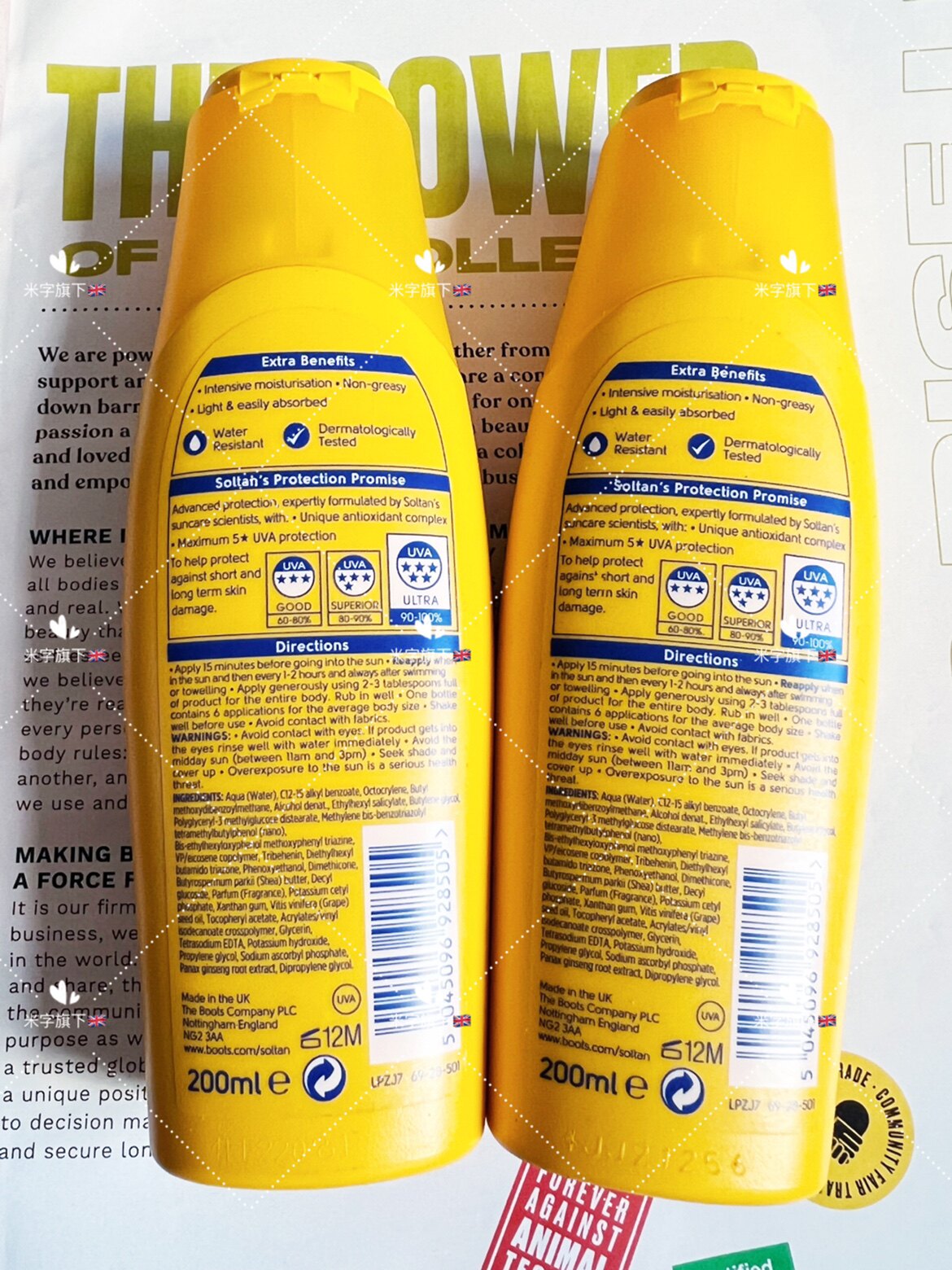Солнце 现货英国boots soltan防晒霜成人三重防晒保湿spf50倍200ml新版