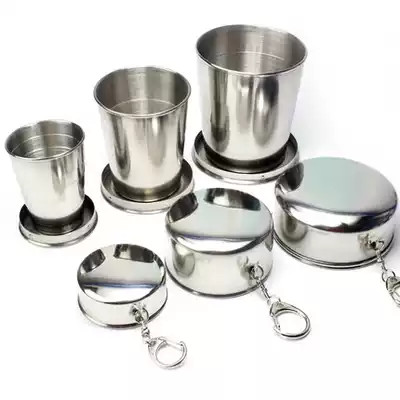 Stainless steel telescopic Cup folding Cup outdoor travel wash cup portable creative compression Cup Mini small wine glass