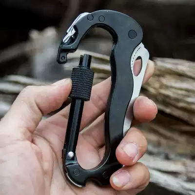 Multifunctional carabinetop outdoor quick buckle portable folding tool knife keychain