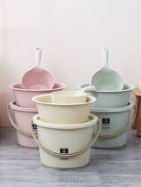 Backer basin suit student dorm wash basin three pieces washing bucket thickened large water storage belt cover plastic bucket household
