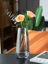 Desktop simple transparent glass bottle Vase small caliber flower vase water vase for water rose special
