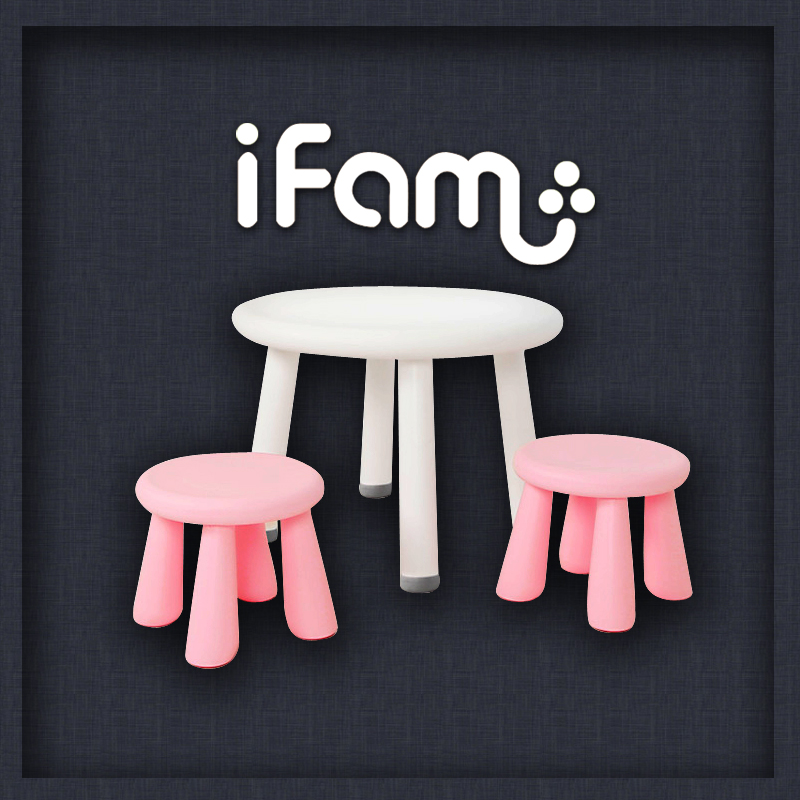 Korea imported ifam baby desk chair Children's home desk study table Multi-function footstool set