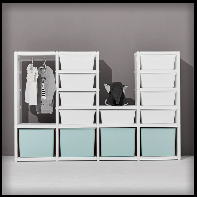 South Korea Import Ifam Two-storey Module Containing Cabinet Diy Composition Module Finishing Cabinet Bookcase Wardrobe wardrobe Contained Shelf