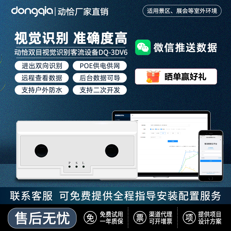 Motion Cha Biome Passenger Flow Counter 3D Film Passenger Traffic Statistics Camera Headcount Scenic Area Pavilion 2nd Development