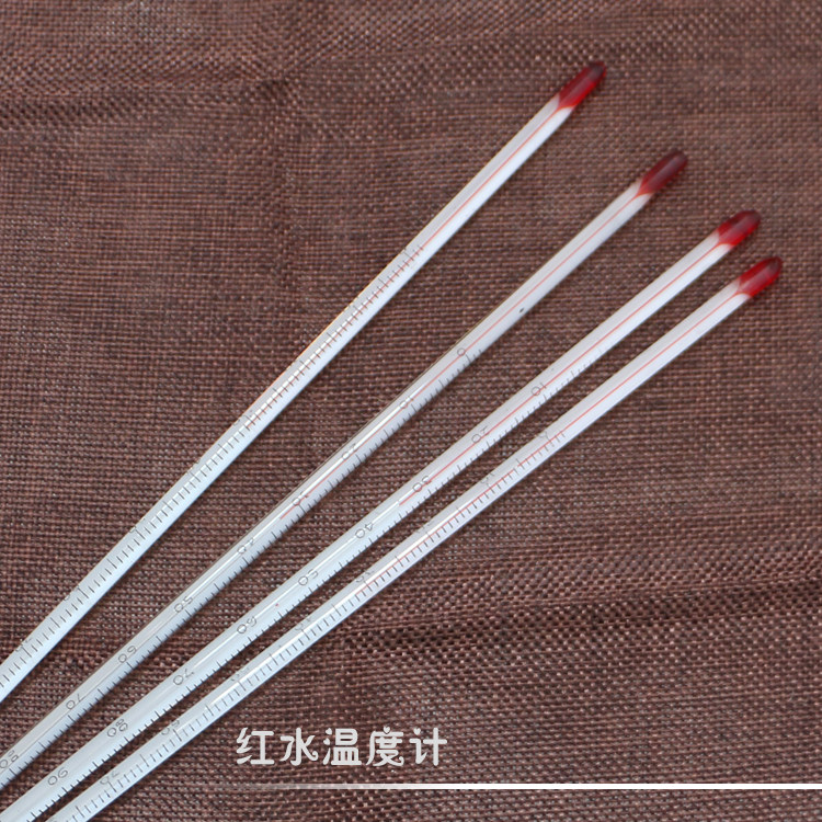 High-precision red water thermometer glass rod alcohol thermometer kerosene water thermometer measuring water temperature 100 degrees