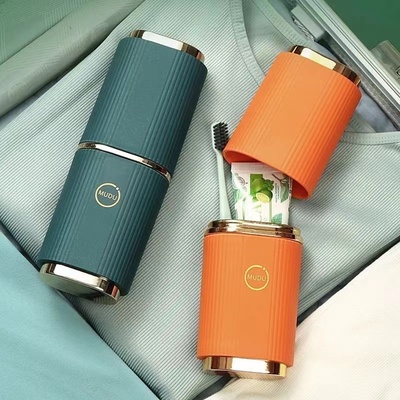 Travel toothbrush containing box portable tooth cylinder gargling cup dental tool case tourism toothbrushing cup washing cup suit home