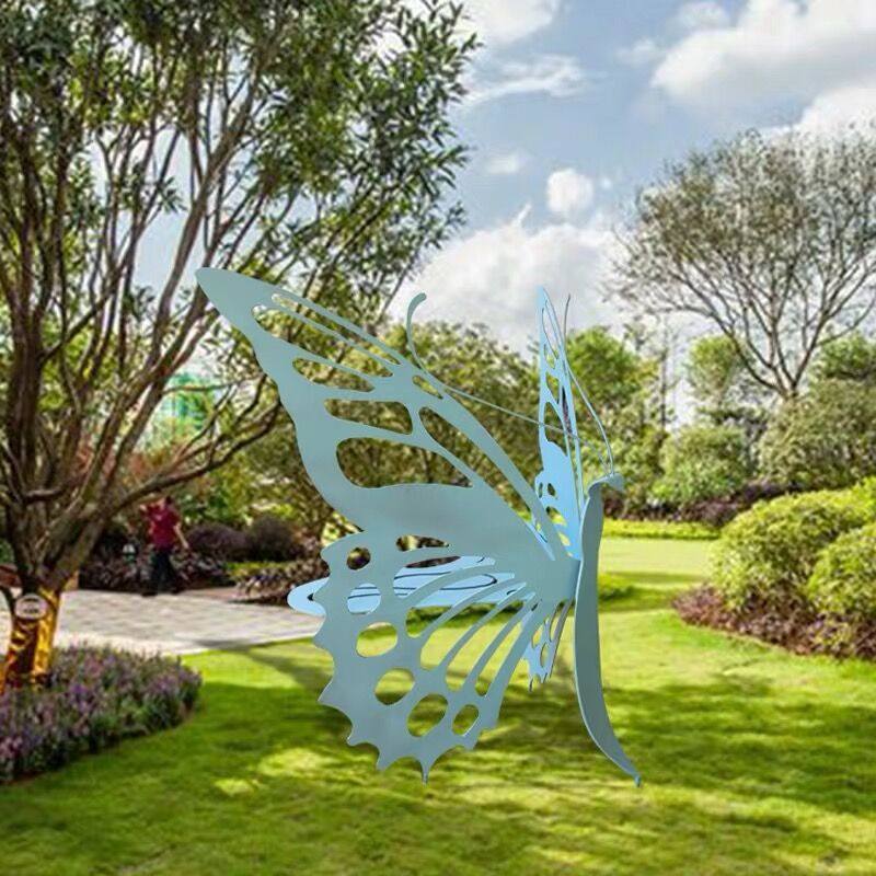 Stainless Steel Abstract Sculptures Property Demonstration Area Lawn Garden Outdoor Landscape Park Creative Butterfly Stools