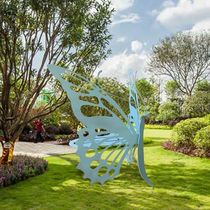 Stainless steel abstract sculpture real estate demonstration area lawn garden outdoor landscape park creative Butterfly Stool