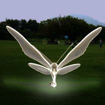 Real estate lawn stainless steel glowing butterfly sculpture creative jewelry sales office garden landscape sculpture ornaments