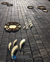 Outdoor waterscape sales office real estate model house stainless steel fish Lotus sculpture abstract animal pool ornaments