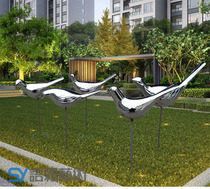 Outdoor landscape lawn green garden pigeon ornaments courtyard jewelry stainless steel creative abstract bird sculpture